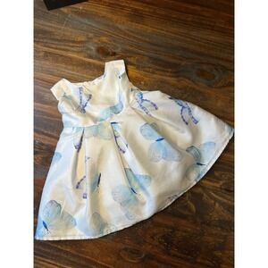 Samara Kids Girls Dress White Blue Butterfly Print Sash Sleeveless Size 6‎ 9M